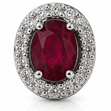 Ruby & Diamond Cluster Stud Earrings in 9ct White Gold