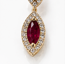 Marquise Double Drop Ruby & Diamond Earrings