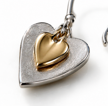 Gold Plated Double Heart Drop Earrings