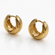 Chunky Rope Hoop Earrings in Gold Plated Sterling Silver