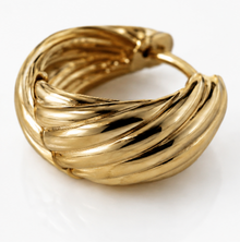 Chunky Rope Hoop Earrings in Gold Plated Sterling Silver