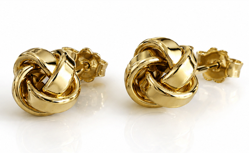 9ct Gold Knot Stud Earrings