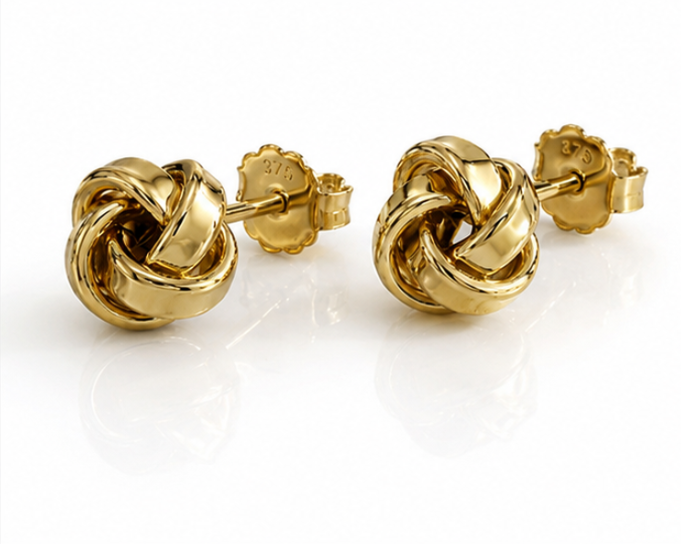 9ct Gold Knot Stud Earrings