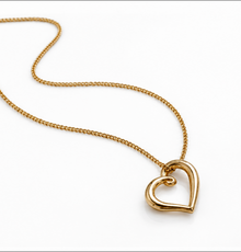 Organic Heart Pendant Necklace in 9ct Yellow Gold