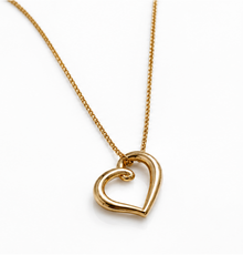 Organic Heart Pendant Necklace in 9ct Yellow Gold