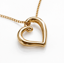 Organic Heart Pendant Necklace in 9ct Yellow Gold