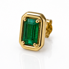 Chunky Emerald Stud Earrings in 9ct Yellow Gold