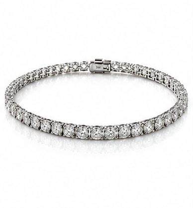 18ct White Gold 5.00ct Natural Diamond Tennis Bracelet – H/SI
