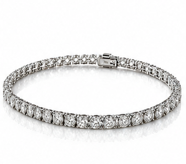 18ct White Gold 5.00ct Natural Diamond Tennis Bracelet – H/SI