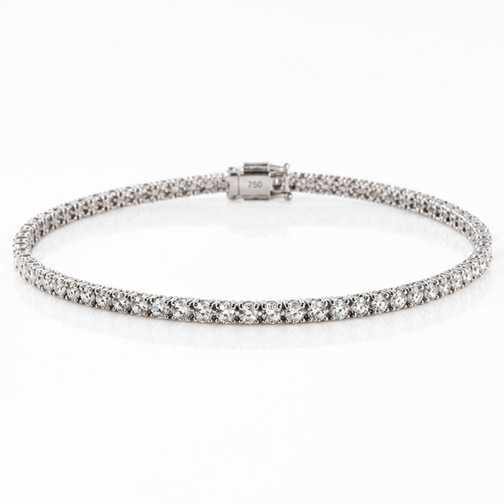 18ct White Gold 1.00ct Diamond Tennis Bracelet - H–I / SI