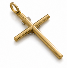 9ct Yellow & White Gold Crucifix Cross Pendant