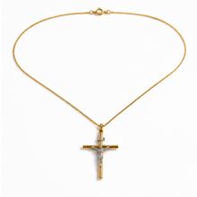 9ct Two-Tone Gold Crucifix Necklace 20 inch