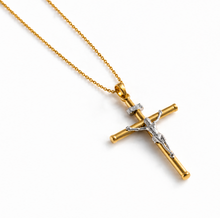 9ct Two-Tone Gold Crucifix Necklace 20 inch