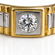 9ct Yellow Gold Brickwork CZ Men’s Ring