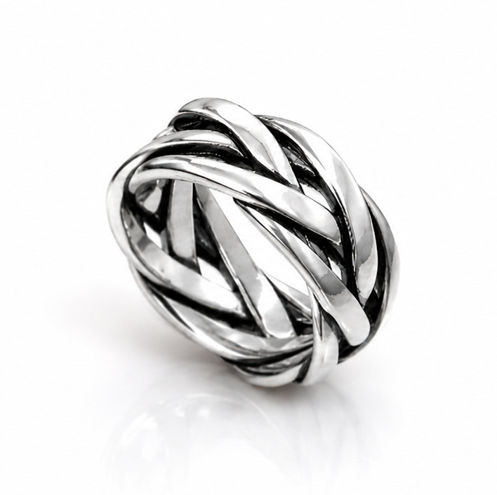 Heavyweight Plaited design - Sold Sterling Silver Ring