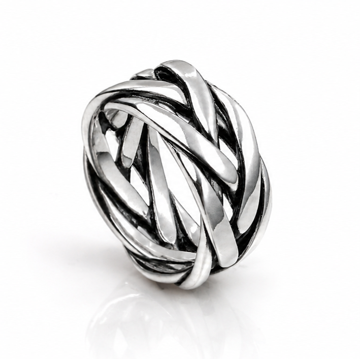 Heavyweight Plaited design - Sold Sterling Silver Ring