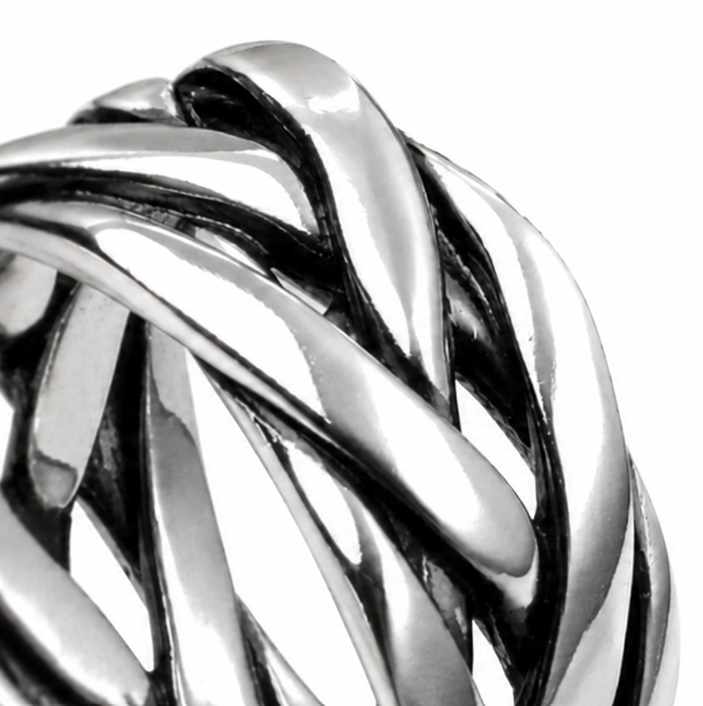 Heavyweight Plaited Design Sterling Silver Ring