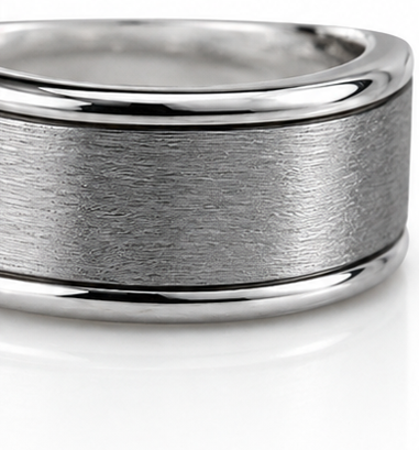 Brushed Spinner Ring in Sterling Silver