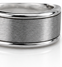 Brushed Spinner Ring in Sterling Silver