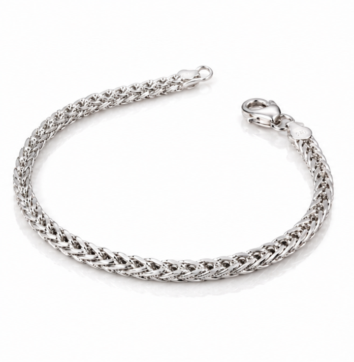 Heavyweight Foxtail Chain Bracelet – Sterling Silver (22cm)