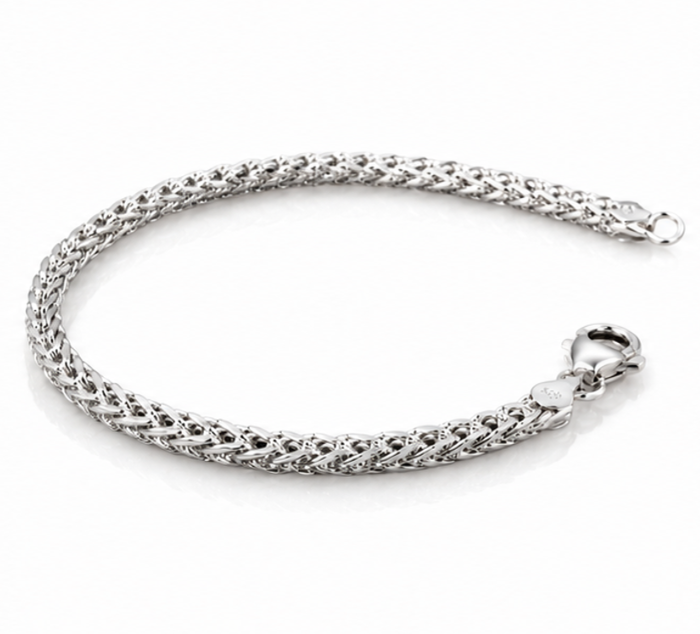 Heavyweight Foxtail Chain Bracelet – Sterling Silver (22cm)
