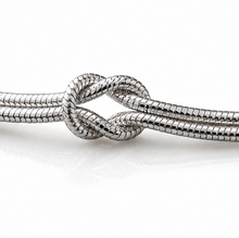 Love Knot Snake Chain Bracelet – Sterling Silver