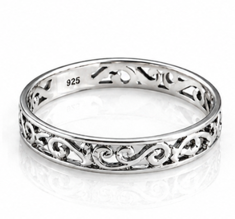 Filigree Sterling Silver Band Ring