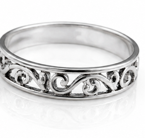 Filigree Sterling Silver Band Ring