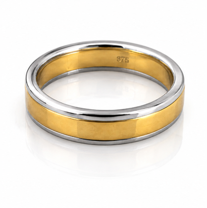 5mm Two-Colour Gold Wedding Band – 9ct / 18ct