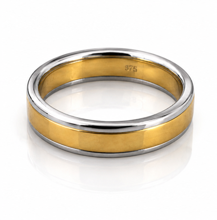5mm Two-Colour Gold Wedding Band – 9ct / 18ct
