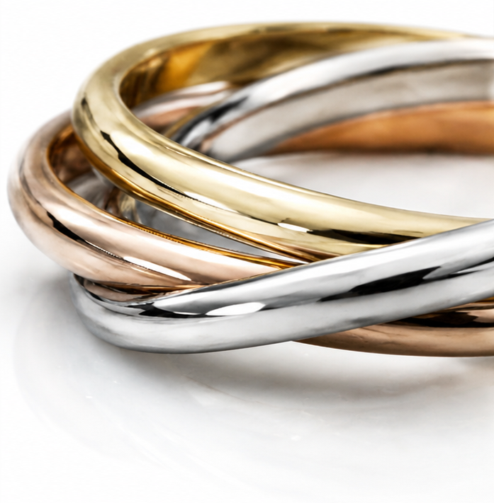 9ct Three-Colour Russian Wedding Band – 2mm
