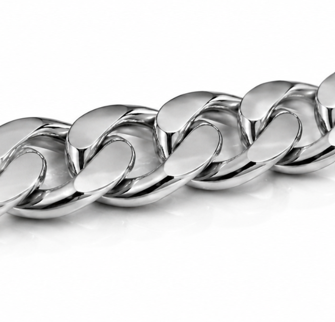 Men’s Heavyweight Silver Curb Bracelet