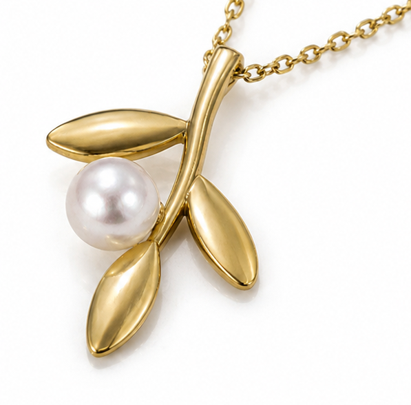 Willow Pearl Necklace in 9ct Gold