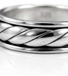 925 Sterling Silver Twist Design Fidget Ring