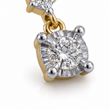 9ct Yellow Gold Diamond Trilogy Drop Earrings (0.20ct Total)