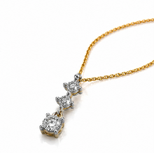 9ct Yellow Gold Diamond Trilogy Drop Pendant Necklace (0.10ct)