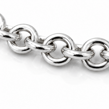 Sterling Silver Puff Heart T-Bar Chain Bracelet