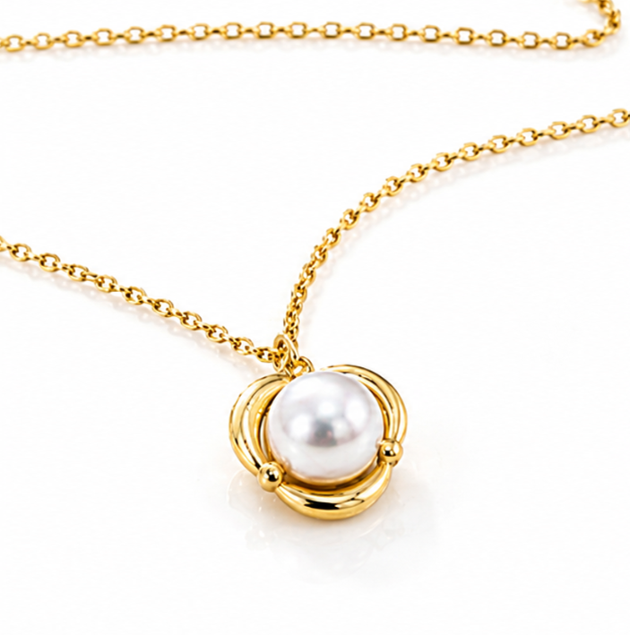 9ct Yellow Gold Freshwater Pearl Pendant Necklace – 45cm