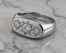 Silver Three Stone Gypsy Ring – CZ Trilogy Design
