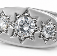 Silver Three Stone Gypsy Ring – CZ Trilogy Design