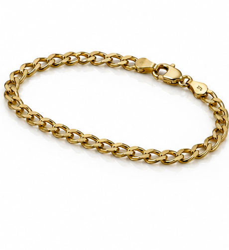 9ct Yellow Gold Children’s Curb Bracelet – 5”