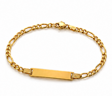 9ct Gold Kids Figaro ID Bracelet – 6.5”