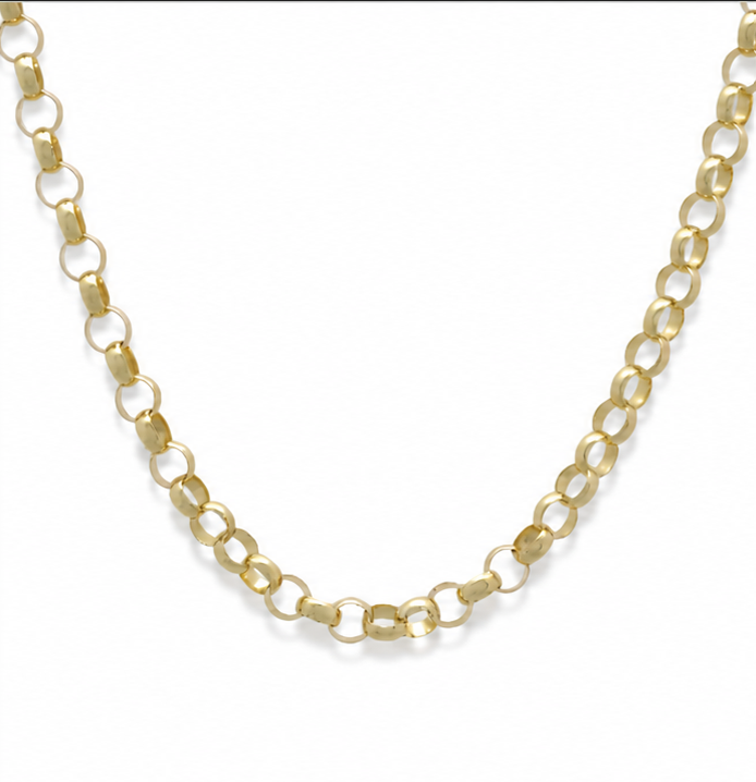 9ct Yellow Gold 5mm Round Belcher Chain