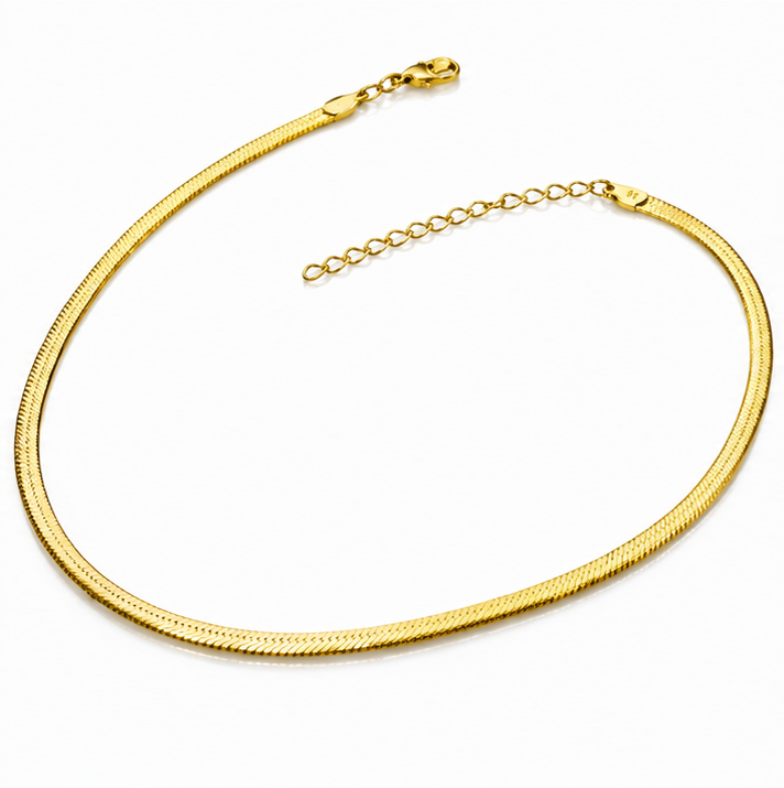 9ct Yellow Gold Herringbone Chain Necklace – 45cm (3.7g)