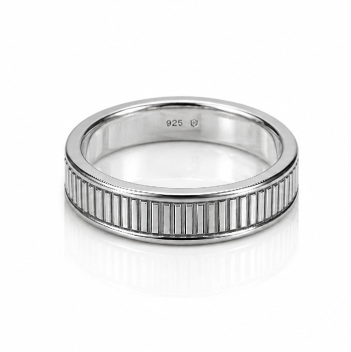 Sterling Silver Ridged Spinner Ring