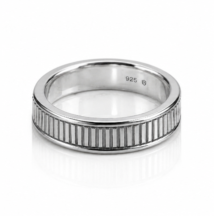 Sterling Silver Ridged Spinner Ring