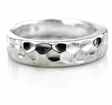 Hammered Sterling Silver Unisex Band Ring