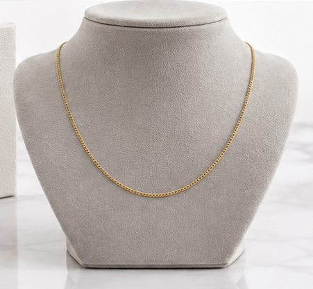 9ct Yellow Gold 1mm Curb Chain Necklace