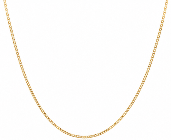 9ct Yellow Gold Diamond Cut Curb Chain (0.70mm)
