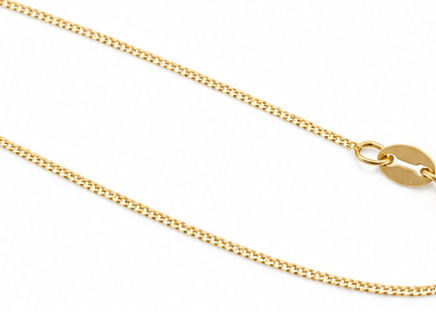 9ct Yellow Gold Diamond Cut Curb Chain (0.70mm)